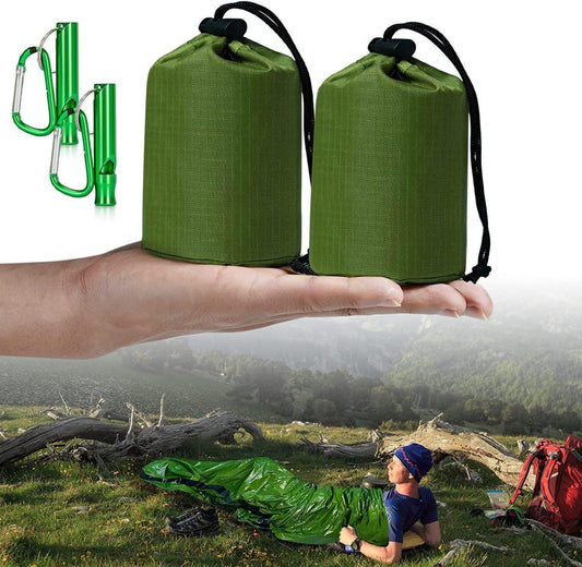 Emergency Sleeping Bag - 2 Pieces - Emergency Blanket - Waterproof Survival Blanket - 210*90cm - PE - Rescue Blanket - Insulation Blanket - Survival Sleeping Bag - Emergency Sleeping Bag - Emergency Tent - Emergency Tent - Outdoors/Walking/Camping/Hiking.