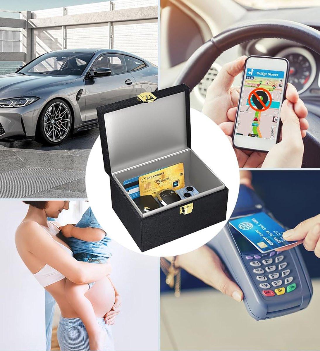 RFID Car Key Anti-Theft - RFID Protective Case Car Key - Protective Case Car Key Box - Car Key Safe - RFID Anti-Theft Box - Faraday Box Car Key - Faraday Box - Keyless Entry Case - Key Pouch - Key Bags - Three-Piece Set.