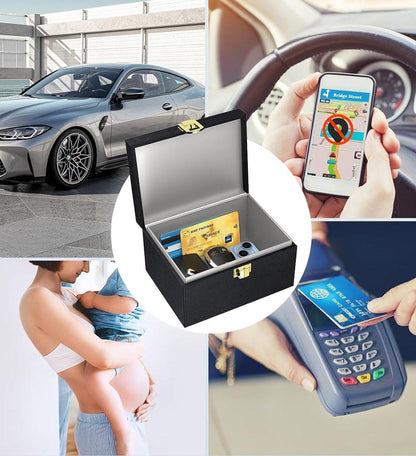 RFID Car Key Anti-Theft - RFID Protective Case Car Key - Protective Case Car Key Box - Car Key Safe - RFID Anti-Theft Box - Faraday Box Car Key - Faraday Box - Keyless Entry Case - Key Pouch - Key Bags - Three-Piece Set.