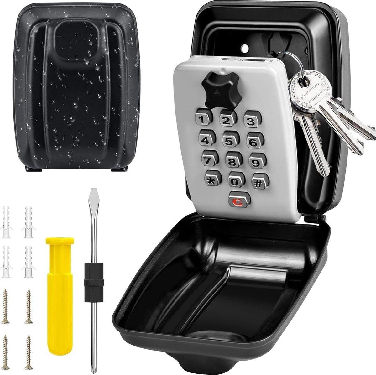 Waterproof Secure Key Box - Wall-Mounted Key Box - Indoor & Outdoor Key Safe - Secure Wall-Mounted Key Box - Combination Lock - Share Access to Your Keys in Complete Safety - Stainless Steel.
