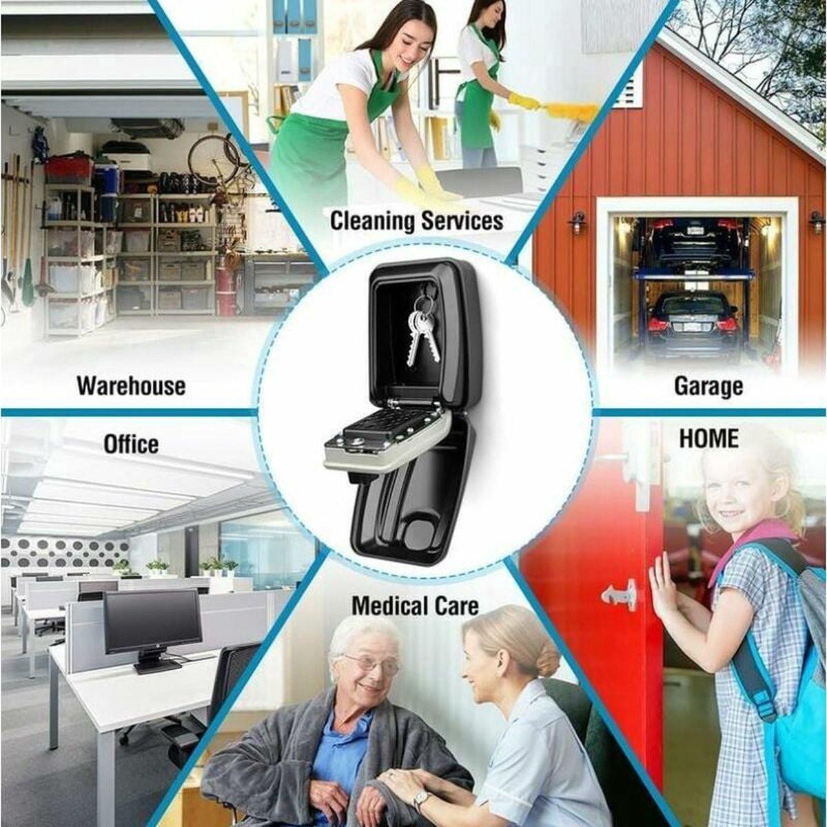 Waterproof Secure Key Box - Wall-Mounted Key Box - Indoor & Outdoor Key Safe - Secure Wall-Mounted Key Box - Combination Lock - Share Access to Your Keys in Complete Safety - Stainless Steel.