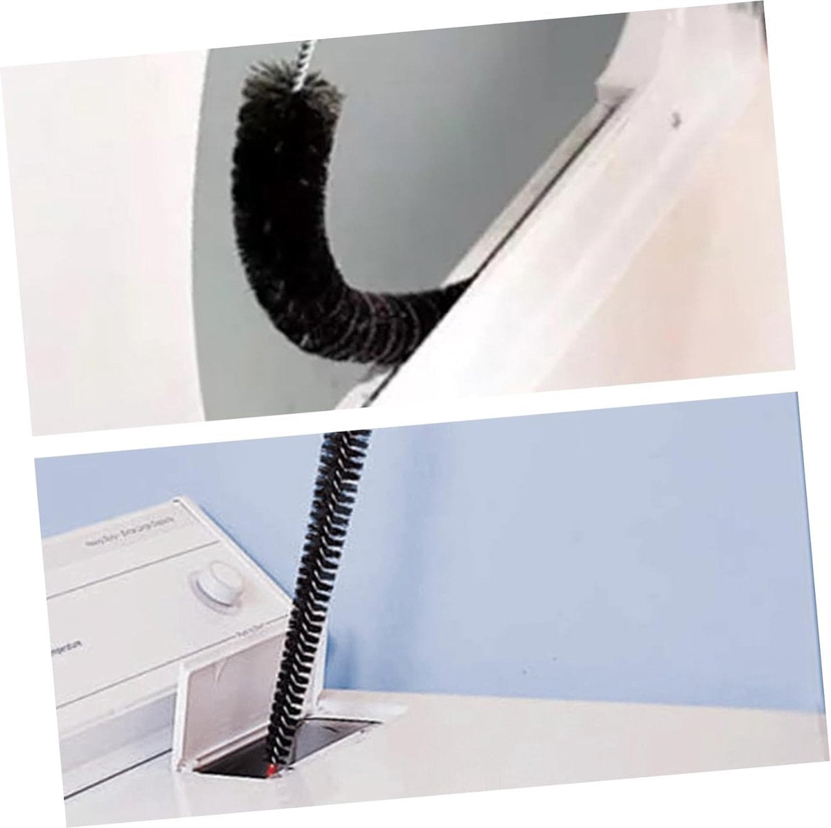 Radiator Brush - 2 Pieces - Flexible Radiator Brush - Dust-Binding Brush - Heating Cleaning Brush/Rapid Brush - Heating Scrub Brush - Handy - With Handle - Long Handle - Multifunctional - For Dry and Wet Cleaning - Black - 70/75cm