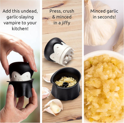 Garlic Press - Professional Garlic Crusher - Creative Multifunctional Garlic Chopper - High Quality Garlic Crusher Mincer - Works on Herbs, Ginger, Nuts, Chili Garlic Grinder - Funny Cooking Gifts Gadgets