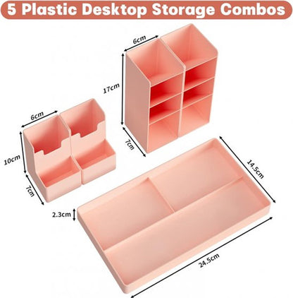 Pen Tray - 13 Compartments - Pen Holder - Desk Organizer - Pen Trays - Desk Organizer - Pen Case - Plastic - Removable - Storage System - Letter Tray - Desk Accessories - Pink