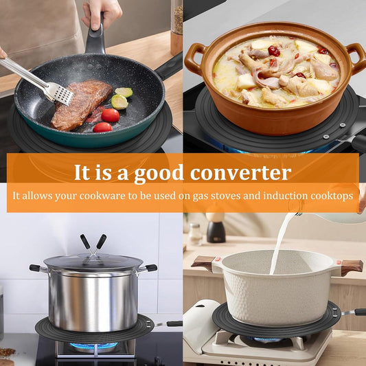 Adapter - Induction Adapter Plate 24 Cm - Cooktop Protector/Adapter - Heat Spreader Plate - Heat Conduction Plate for Gas Stove - Aluminum Gas Stove Spreader - With Handle - Stove Diffuser - For Protection of Cookware
