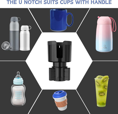 Car Cup Holder - Adjustable Cup Holder - Universal - Coffee Holder - Drink Holder - Soft Drink Holder - Large Drink Bottle Holder - Can Holder - Cupholder - Max 10.5 Cm Diameter - Expandable Base - Interior Accessories