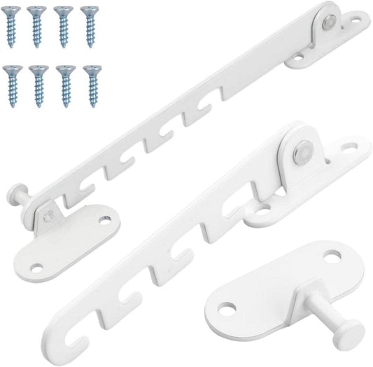 Pieces Window Stopper - Window Limiter - Window Security - Child Lock for Window - Window Tilt Regulator for Adjusting the Window Opening - Suitable for Any Window - Window Lock - Locks for Windows - Child Lock - Safety - Frame Lock - Small Lock - White.