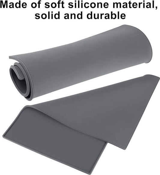 Silicone mat under coffee maker - 48x30cm - non-slip mat for coffee maker - barista accessories - grey