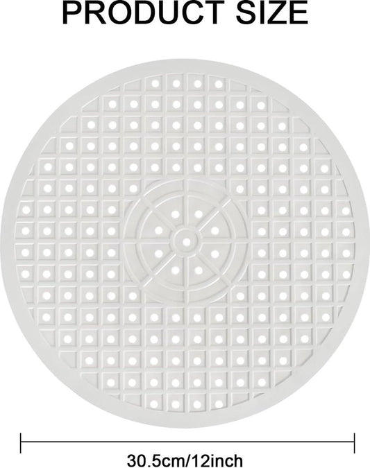 Sink Mat - ø 31 Cm - Sink Mats - For Sink - Round Sink Mat - Washbasin Mat - White Round Rubber Sink Mat - Tpr Material - Rubber Countertop Mat Sink - For Kitchen Sink Floor, Cutlery And Glassware - Washbasin Mat - White - 1 Piece