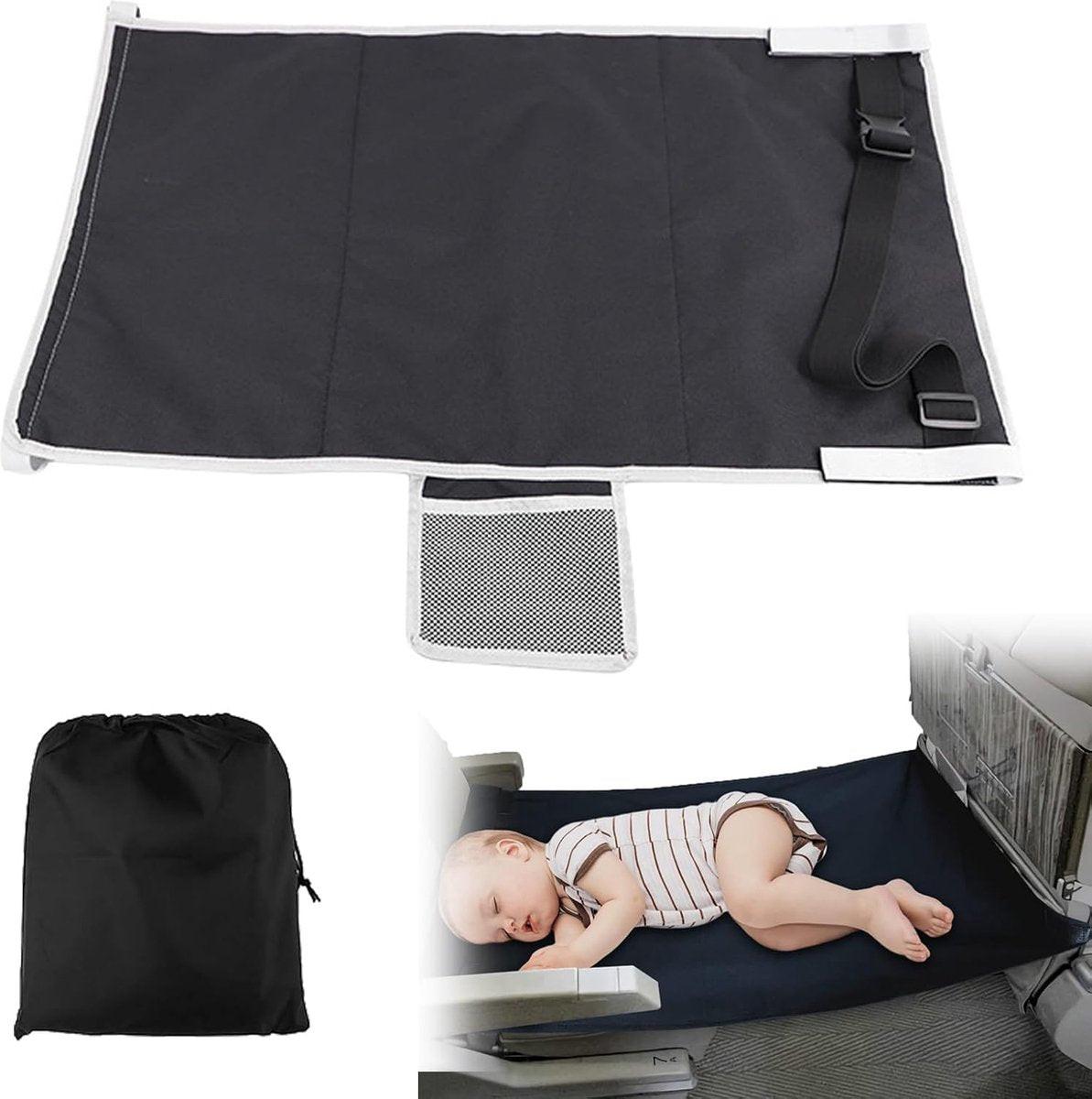 Airplane Bed - Baby Bed - Airplane Beds - Airplane Bed - Airplane Footrest - Must Have For Traveling - Ideal For Airplanes And Cars - Comfortable - Washable - Compact And Portable - Black.