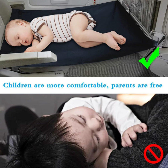 Airplane Bed - Baby Bed - Airplane Beds - Airplane Bed - Airplane Footrest - Must Have For Traveling - Ideal For Airplanes And Cars - Comfortable - Washable - Compact And Portable - Black Main Image