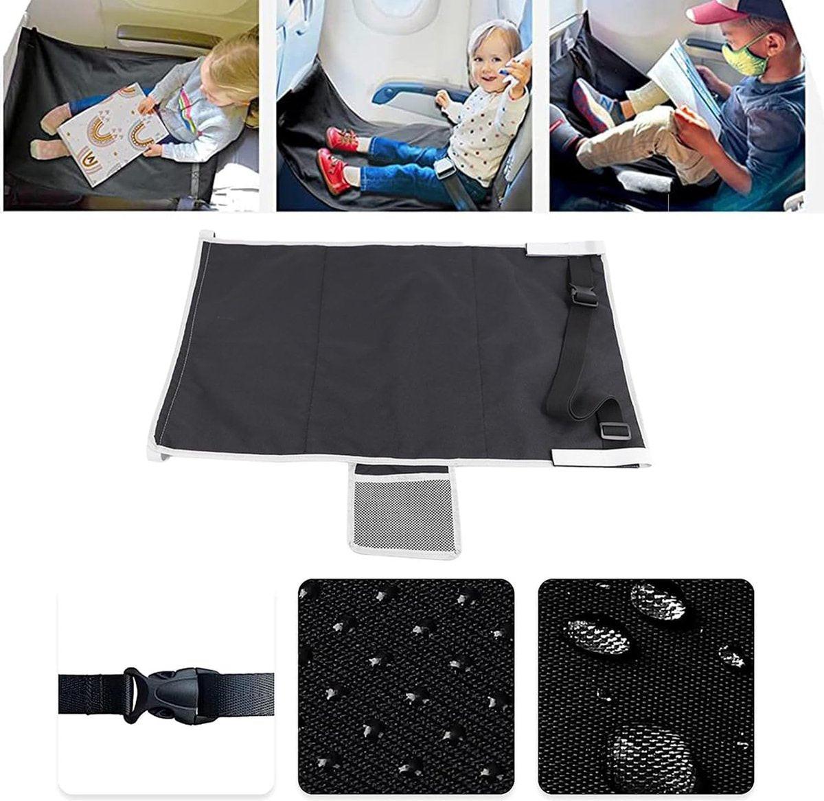 Airplane Bed - Baby Bed - Airplane Beds - Airplane Bed - Airplane Footrest - Must Have For Traveling - Ideal For Airplanes And Cars - Comfortable - Washable - Compact And Portable - Black.