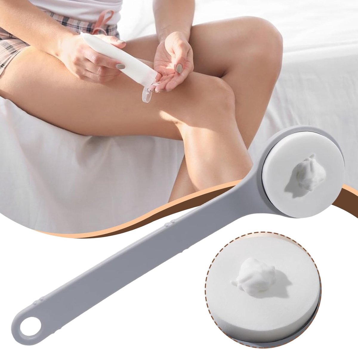 Lotion application aid - Professional back brush - Comfortable ergonomic grip applicator - back application aid - lotion application aid - Skin brush - Practical application aid - Bath brush - Shower brush - Body brush - Apply body lotion