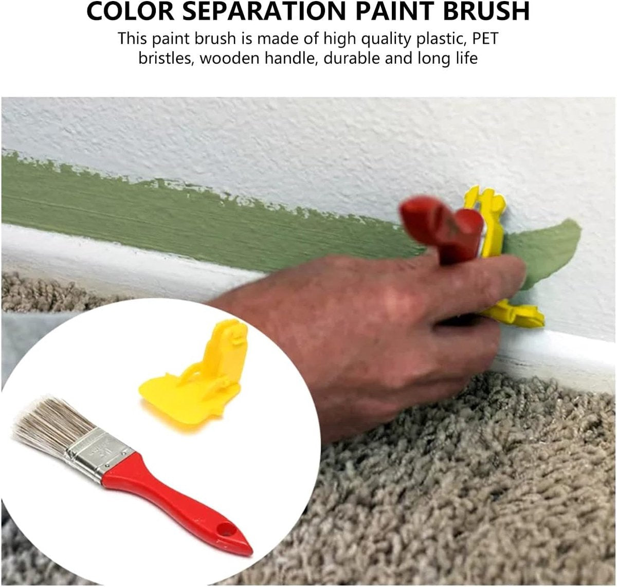 Paintbrushes - Brushes - Brush - Block brush - Wall paint - Detail brush - Painting / Painting supplies - Plastic handle - Versatile - 1-piece