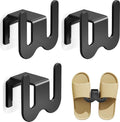 Shoe Storage - 3 Pieces - Shoe Stacker - Shoe Holder - Hanging Shoe Rack - Slipper Storage - Shoe Rack - Hooks - Space-Saving - Wall Mounting - No Drilling Required - Universal - Self-Adhesive - For Bathroom/Bedroom/Living Room - Black