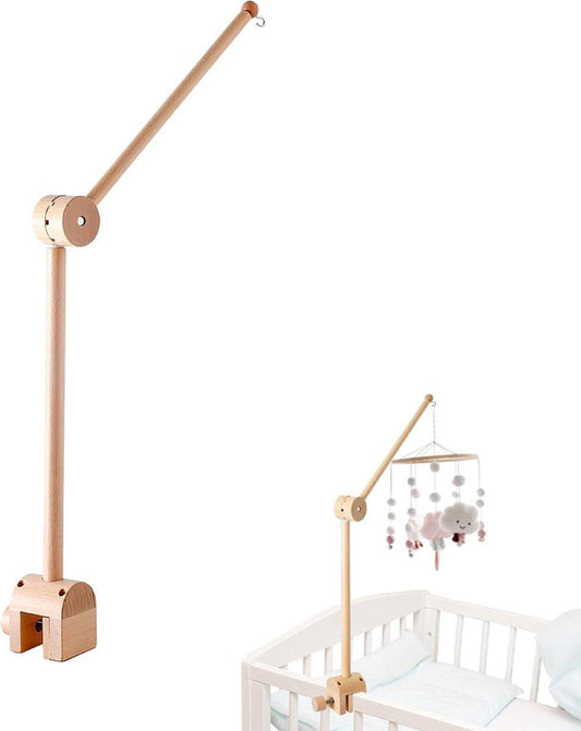 Playpen Mobile - Mobile Holder - Crib Mobile - Wooden Baby Mobile Holder - Wooden Musical Mobile Holder - Wooden Baby Mobile Holder - Wooden Playpen Mobile Holder - Baby Room Decoration - Adjustable Arm for Playpen - Easy to Mount - Adjustable - For Playp.