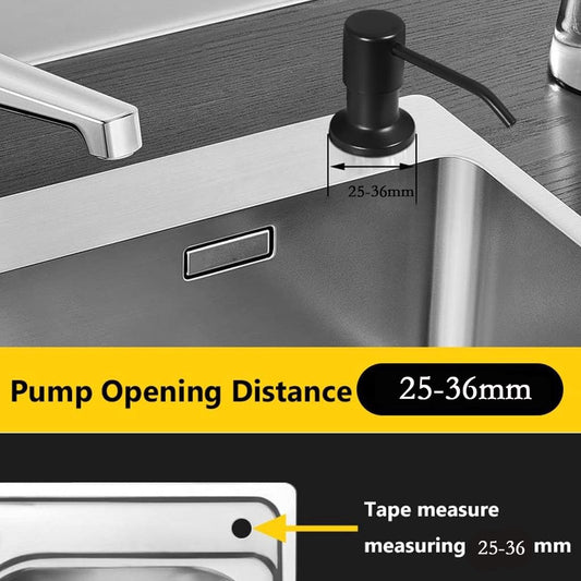 Built-in Soap Dispenser - 300ML - Stainless Steel - 360° Rotatable - Convenient - Practical - Durable - Refillable Set - 26-31mm Hole In Sink Or Countertop - Curved Spout - Soap Pump - Soap Pump - For Home Countertop - Black - High Quality