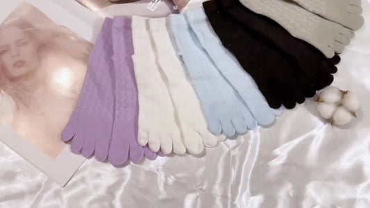 Toe Socks - Women's - Toe Socks - 5 Pairs - Cotton - Yoga Socks - Smooth Toe Seam - No Annoying Seams - Toe Socks - Toesocks - Ladies - Runner Toe Socks - Antibacterial - Breathable - Comfortable Socks