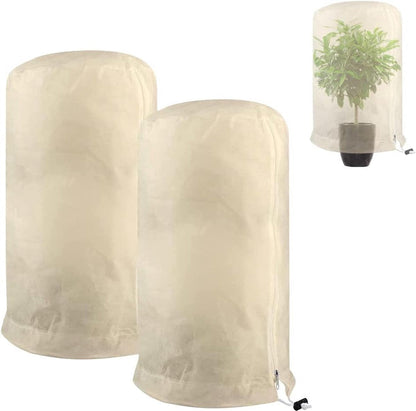 Frost Protection Plant Cover - 2 Pieces - Plant Cover - Frost Non-Woven Fabric - Plant Protective Covers - Plant Protection - Winter Protective Cover Tree/Plant - 60x80cm - Frost Protection Cover Plants - Winter Cover - Durable - Zipper - UV Permeable