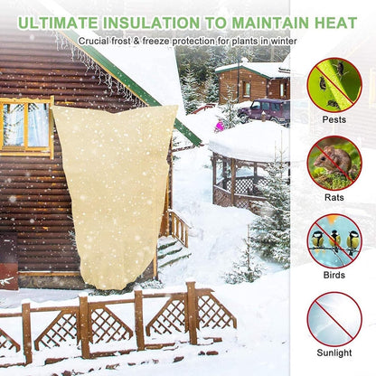 Frost Protection Plant Cover - 2 Pieces - Plant Cover - Frost Non-Woven Fabric - Plant Protective Covers - Plant Protection - Winter Protective Cover Tree/Plant - 60x80cm - Frost Protection Cover Plants - Winter Cover - Durable - Zipper - UV Permeable