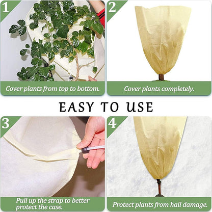Frost Protection Plant Cover - 2 Pieces - Plant Cover - Frost Non-Woven Fabric - Plant Protective Covers - Plant Protection - Winter Protective Cover Tree/Plant - 60x80cm - Frost Protection Cover Plants - Winter Cover - Durable - Zipper - UV Permeable