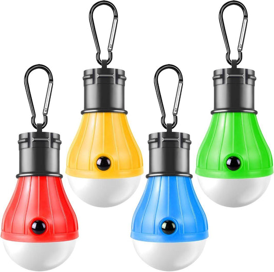 Camping Lamp - 4-Piece - Camping - Creative Adjustable LED Tent Lamp - Portable Camping Lamp - Camp Lamp - Tent Lighting - Lights - IPX4 Waterproof - Bright - Battery Operated Emergency - 4 Lighting Modes - for Outdoor / Fishing / Travel / Camping.