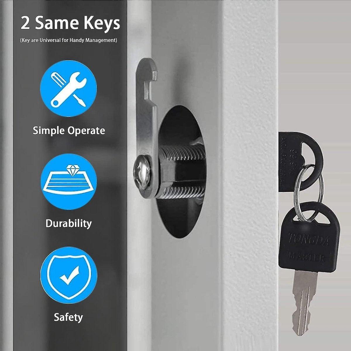 Tilt Lock - 10 Pieces - Locker Lock - Letterbox Lock - 16 mm - Includes 20 Keys - Furniture Lock - Drawer Lock - Small Lock with Keys - Sturdy Letterbox Lock - Protect Your Privacy - 10-Piece Value Set.