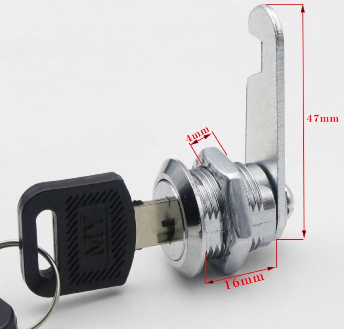 Tilt Lock - 10 Pieces - Locker Lock - Letterbox Lock - 16 mm - Includes 20 Keys - Furniture Lock - Drawer Lock - Small Lock with Keys - Sturdy Letterbox Lock - Protect Your Privacy - 10-Piece Value Set.