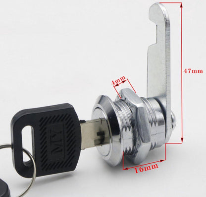 Tilt Lock - 10 Pieces - Locker Lock - Letterbox Lock - 16 mm - Includes 20 Keys - Furniture Lock - Drawer Lock - Small Lock with Keys - Sturdy Letterbox Lock - Protect Your Privacy - 10-Piece Value Set.