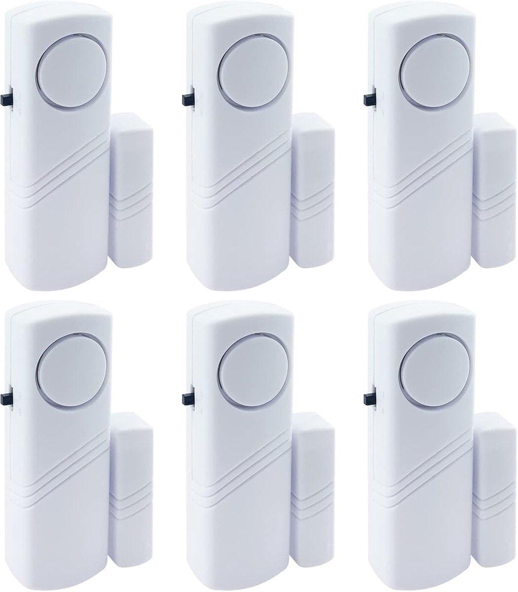 Alarm - 6-piece - Professional door/window alarm - Siren - Security Siren - Wireless anti-burglary alarm - Home burglary - Magnetically operated - Motion sensor - Window/door sensors - Practical - loud - 90dB - Safe and Rest assured.