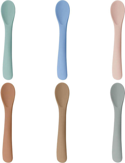 Silicone Baby Spoons - 6 Pieces - Children's Spoons - BPA Free - Cutlery Spoon - Soft Spoons - Baby Cutlery - Children's Cutlery - Feeding Spoon - Spoons for Learning to Eat with Cutlery - Tablespoon.