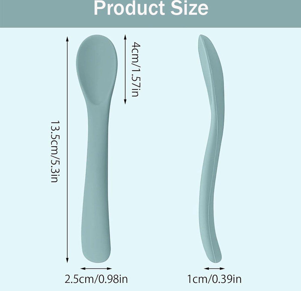 Silicone Baby Spoons - 6 Pieces - Children's Spoons - BPA Free - Cutlery Spoon - Soft Spoons - Baby Cutlery - Children's Cutlery - Feeding Spoon - Spoons for Learning to Eat with Cutlery - Tablespoon.