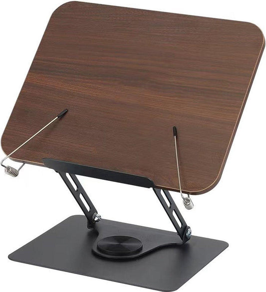 Reading Book Stand - Book Stand - Rotates 360 Degrees - With Page Holders - Adjustable Book Stand - Cookbook Stand - Anti-Slip Reading Stand - Book Support - Foldable and Portable - For Office, Kitchen, School, Textbook, Recipe.