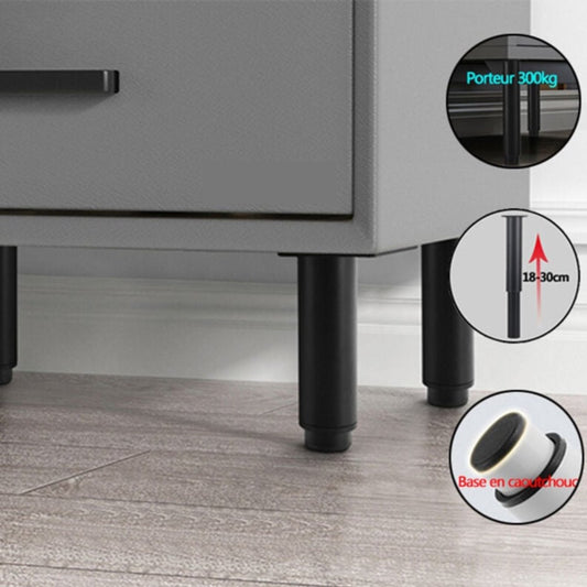 Adjustable Furniture Leg - Bed Frame Support Foot - 18-30cm - Adjustable Swivel Sofa Legs - Furniture Cabinet Table Bed Box Spring Leg Set - Leg - Legs - Bed Legs - Beds - sofa legs cabinet legs coffee table bed legs TV cabinet support legs - Black