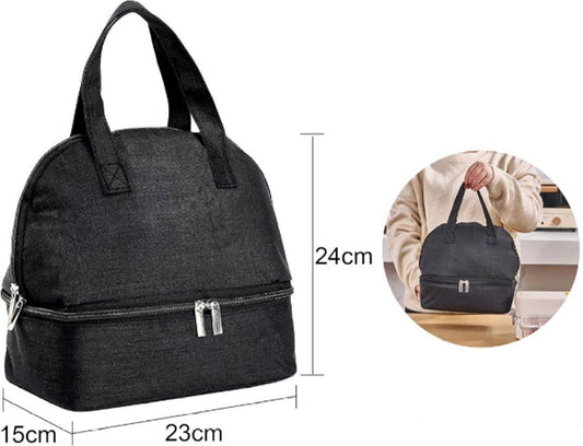 Insulated Lunch Bag - Family Picnic Bag - Reusable Waterproof Lunch Bags - Double Compartment Lunch Bags - Portable Lunch Box - For School Picnic Camping Travel - For Men Women.
