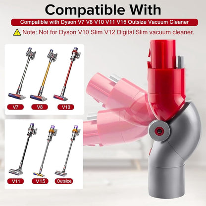 Quick Release Adapter Suitable For Dyson V7, V8, V10, V11 - Quick Release Short Distance Adapter - Angle Attachment - Angle Adapter 90 Degree Tool Accessory - Ergonomic Vacuuming - Vacuum Cleaner Adapter - Vacuum Cleaner Accessories