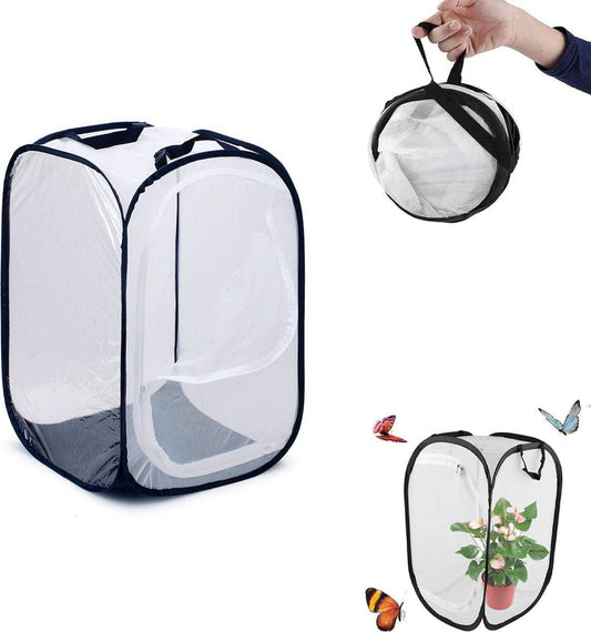 Insect Net - Insect and Butterfly Habitat Cage - Insect Breeding Net - Insect Hotel - Large Portable - Insect Monarch Butterfly - Pop-Up Cage - Garden Toy - Discover Butterflies and Ladybugs for Children - 60cm High.