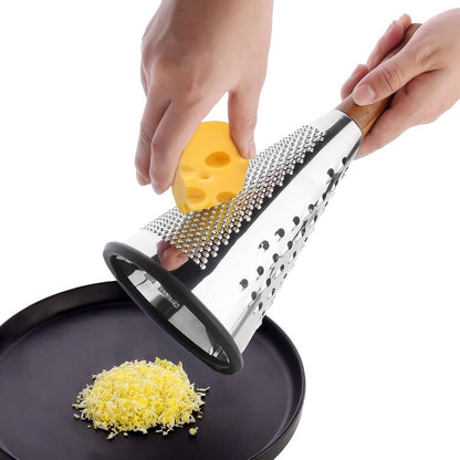 Grater - Hand Grater - Lemon Grater - Cheese Grater - Kitchen Grater - Ginger Grater - Garlic Grater - Table Grater - With 3 Grating Methods - 3 Cutting Surfaces - Multifunctional - Kitchen Utensils - Kitchen Accessories - Stainless Steel - Silver