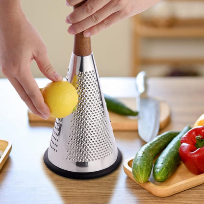 Grater - Hand Grater - Lemon Grater - Cheese Grater - Kitchen Grater - Ginger Grater - Garlic Grater - Table Grater - With 3 Grating Methods - 3 Cutting Surfaces - Multifunctional - Kitchen Utensils - Kitchen Accessories - Stainless Steel - Silver