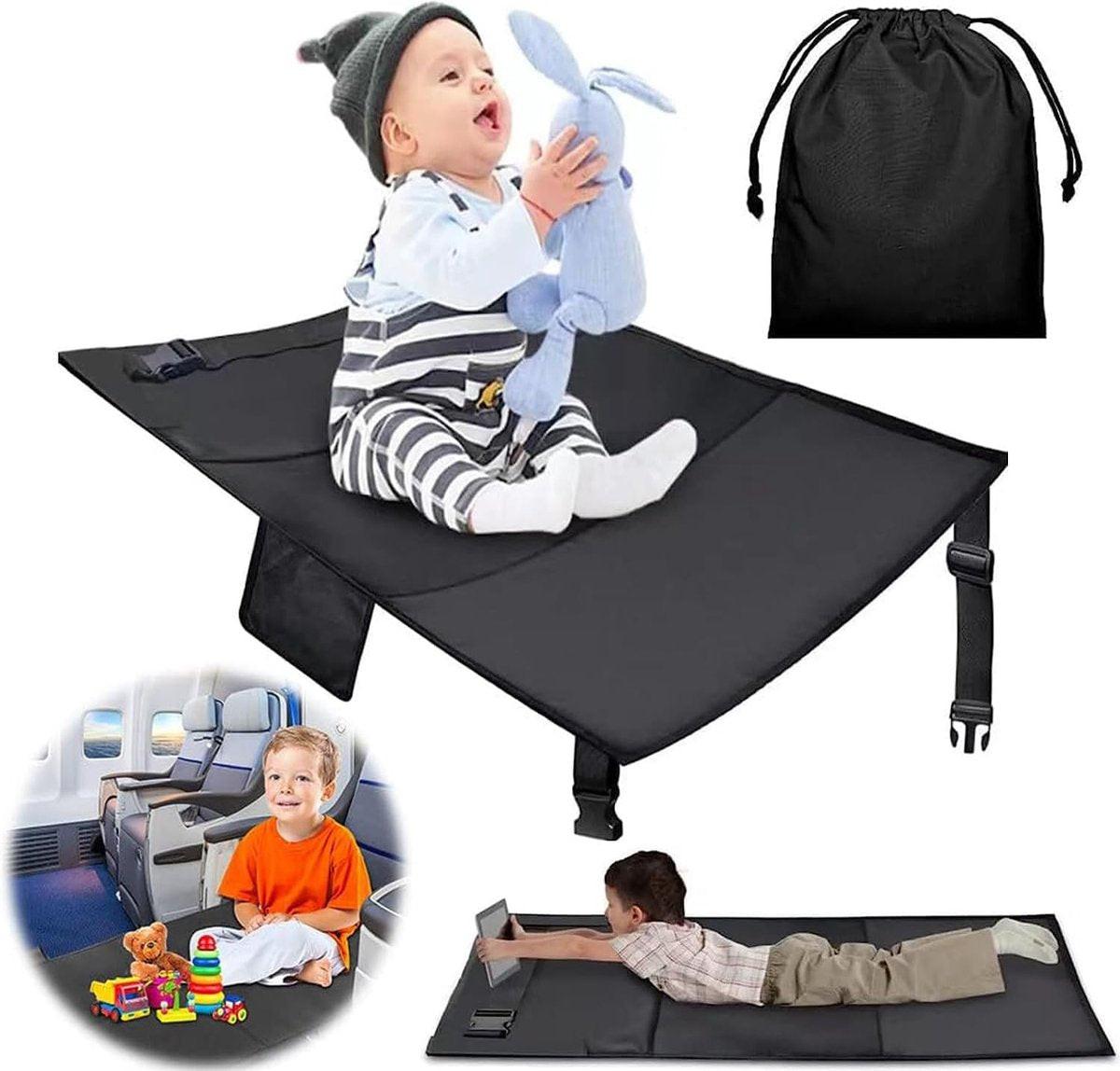 Airplane Bed - Airplane Footrest - Airplane Toddler Bed - Baby Travel Bed - Toddler Travel Bed - Baby Bed - Toddler Bed - Airplane Footbed - Child Seat Extender - Lightweight and Foldable - Comfortable - Water Resistant - Washable.