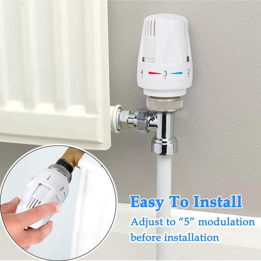 Thermostat Knob - 4 Pieces - Thermostat Head M30 - Radiator Knob M30 - White (M30 x 1.5) - Radiator Thermostat Valve - Radiator Thermostat Knob - Radiator Knobs - Radiator Knob Handwheel - Old-fashioned Radiator Knobs - Plastic - For Home Office Etc