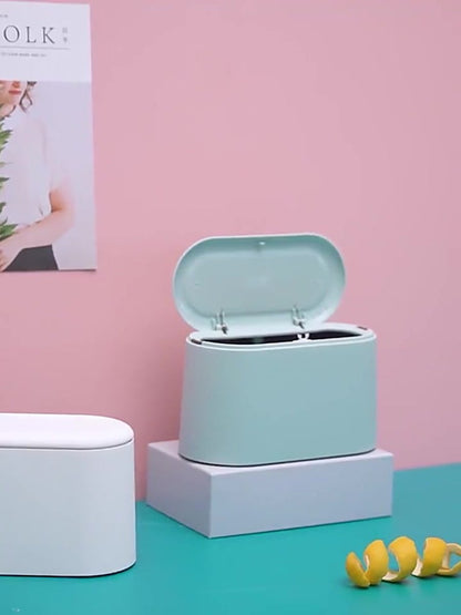 Trash Can - Sensor Trash Can - Sturdy - Countertop Waste Bin - Mini Trash Can - Desktop - Tabletop Waste Bin - Plastic Trash Can - Bathroom Waste Bin - Recycling Waste Bin - Car Trash Can - Pink - Office Trash Cans - Home / Office