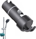 Slide Piece for Shower Rod - ø 18-25 mm - Hand Shower Bracket - With 2 Hooks - Chrome - Adjustable - ABS - Hand Shower - Shower Head - Shower Head Holder - Hand Shower Holder - Shower - Bathroom - Black - Universal - For Shower Rod - Easy Installation
