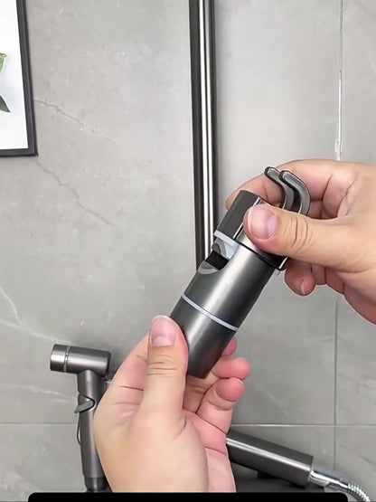 Slide Piece for Shower Rod - ø 18-25 mm - Hand Shower Bracket - With 2 Hooks - Chrome - Adjustable - ABS - Hand Shower - Shower Head - Shower Head Holder - Hand Shower Holder - Shower - Bathroom - Black - Universal - For Shower Rod - Easy Installation