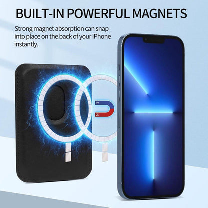 Wallet Stand - Strong Magnetic Card Holder - Suitable for MagSafe - 2-Card Wallet - Ultra-Thin - Foldable - Card Holder for Men & Women - Card Holder - Credit Card Holder - Magnetic Closure - Stand Function - Stand - Black.