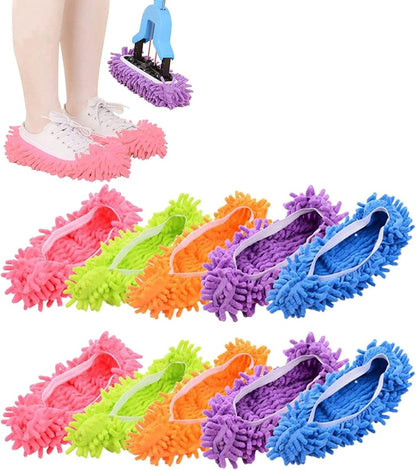 Shoe Covers - 5 Pairs - Mop Shoe - Shoe Cover - Shoe Protectors - Cleaning Shoes - Mop Shoes - Mop Slippers - Easy Cleaning - Mopping - Cleaning - Mop Set - Reusable - For Home, Office, Bathroom, Kitchen