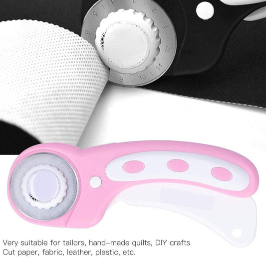 Professional Rotary Cutter - Luxury High Quality Tailor's Scissors - Fabric Scissors - Leather Cutter - Cutter - Fabric Cutter - Rotary Blade - for cutting fabric / leather / plastic / paper - fabric pink.