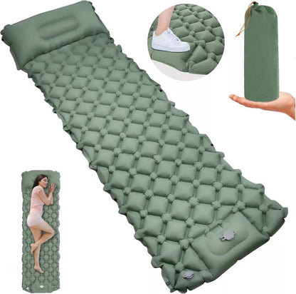 Self-Inflating Sleeping Mat - Self-Inflating with Built-in Foot Pump - 195x60x7 cm - Sleeping Mat - Small Sleeping Mattress - Camping Mattress - Camping Bed - Foldable Guest Mattress - Airbed - Air Mattress - Camping Mattress - Single - Camping, Traveling.