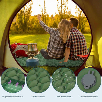 Self-Inflating Sleeping Mat - Self-Inflating with Built-in Foot Pump - 195x60x7 cm - Sleeping Mat - Small Sleeping Mattress - Camping Mattress - Camping Bed - Foldable Guest Mattress - Airbed - Air Mattress - Camping Mattress - Single - Camping, Traveling.