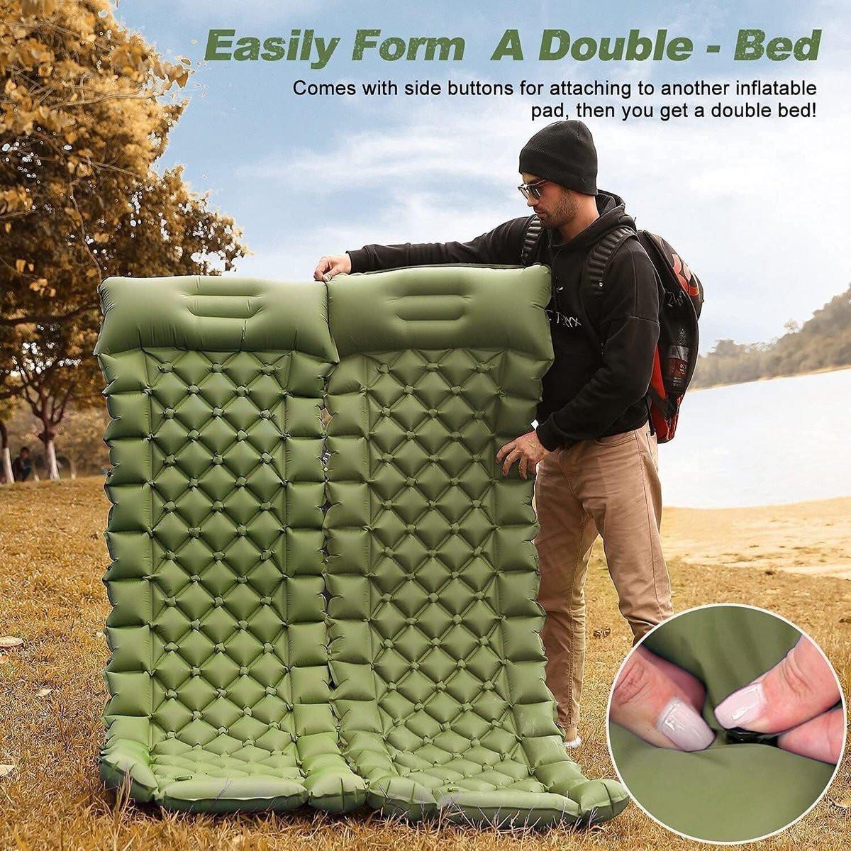 Self-Inflating Sleeping Mat - Self-Inflating with Built-in Foot Pump - 195x60x7 cm - Sleeping Mat - Small Sleeping Mattress - Camping Mattress - Camping Bed - Foldable Guest Mattress - Airbed - Air Mattress - Camping Mattress - Single - Camping, Traveling.